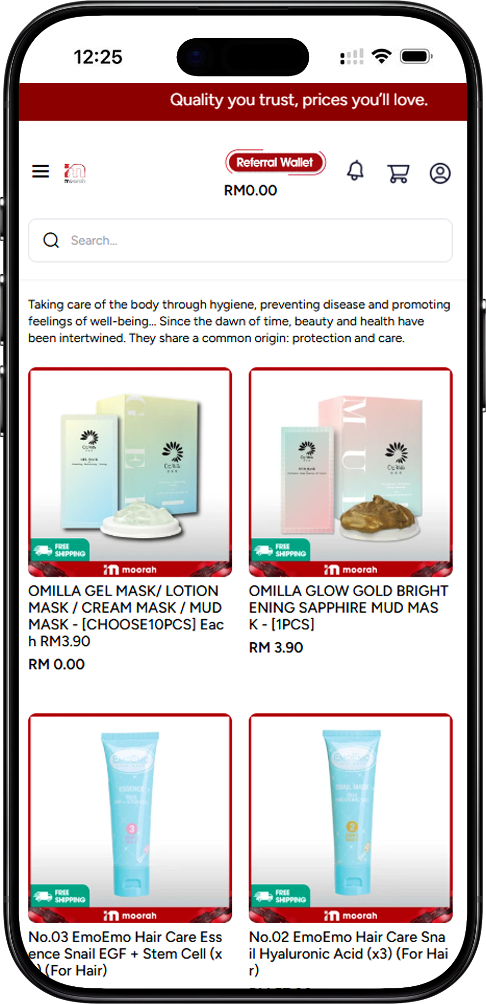 Moorah Health and Beauty Product Collection
