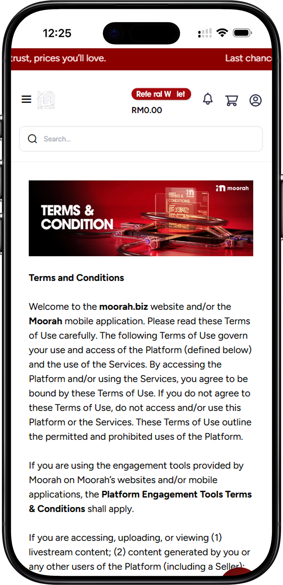 Moorah Terms and Conditions and Acceptance